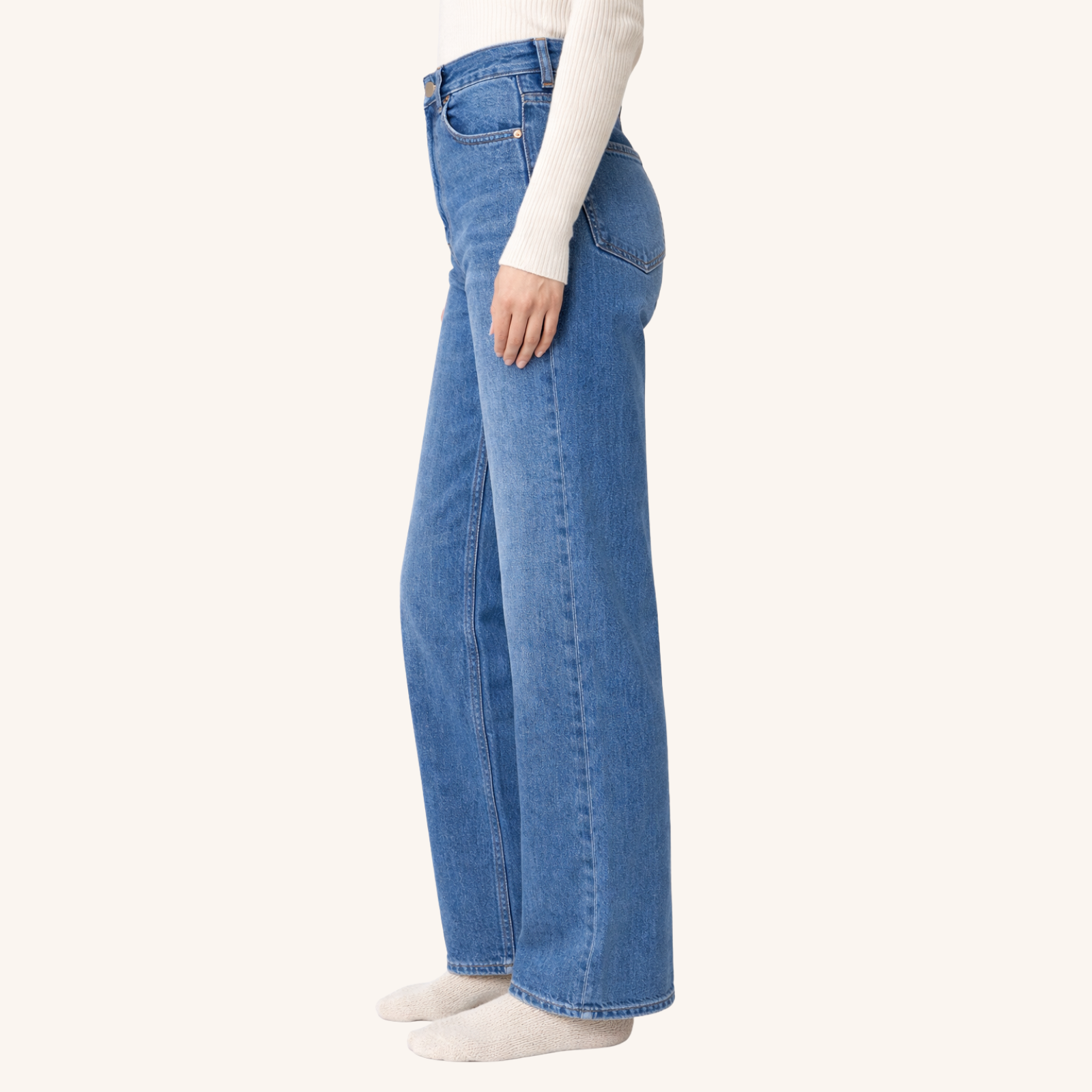 NORDLICHT Dilja Jeans Hose blau High Waist Bio-Baumwolle