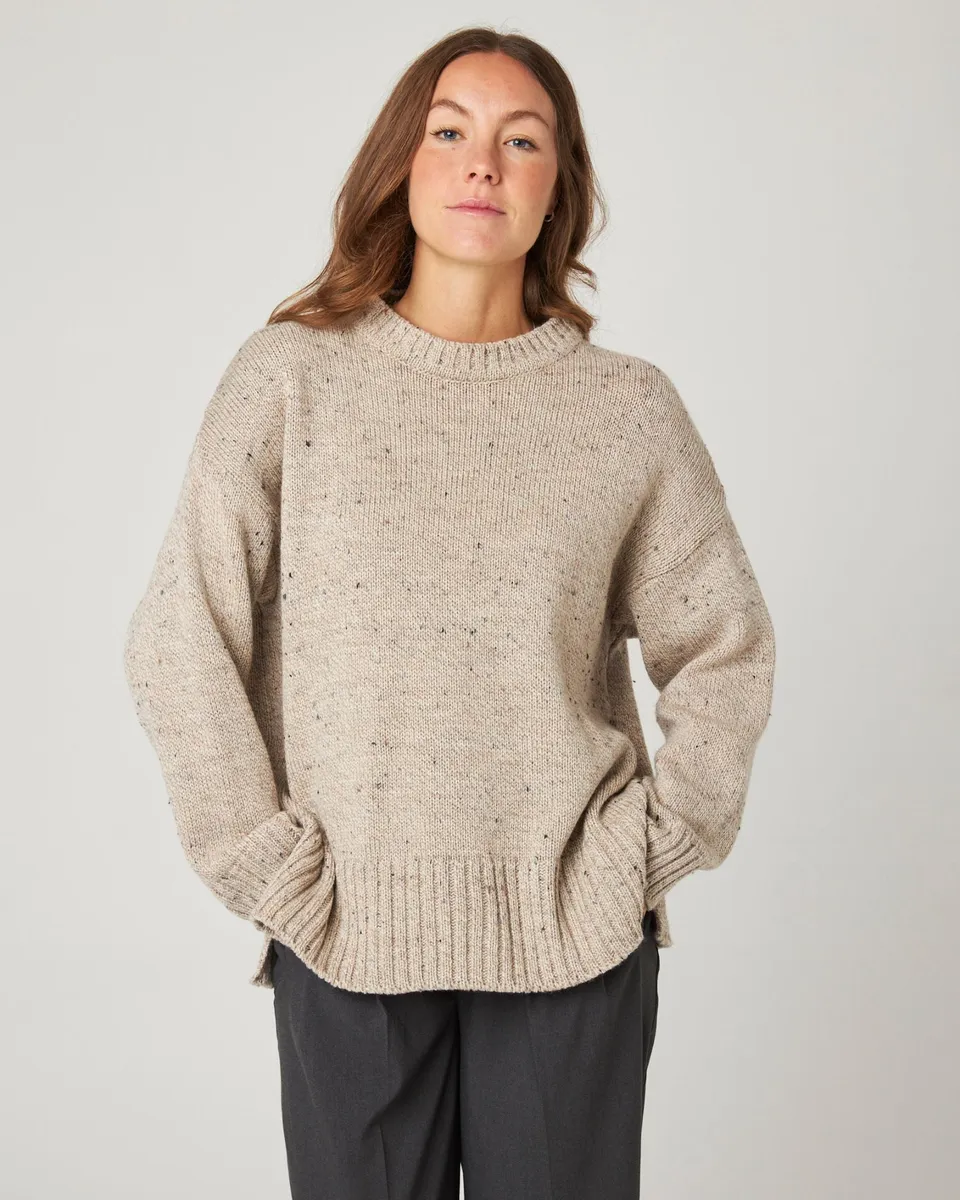 Peregrine Bearing Crew Jumper Pullover Oatmeal Merino Damen