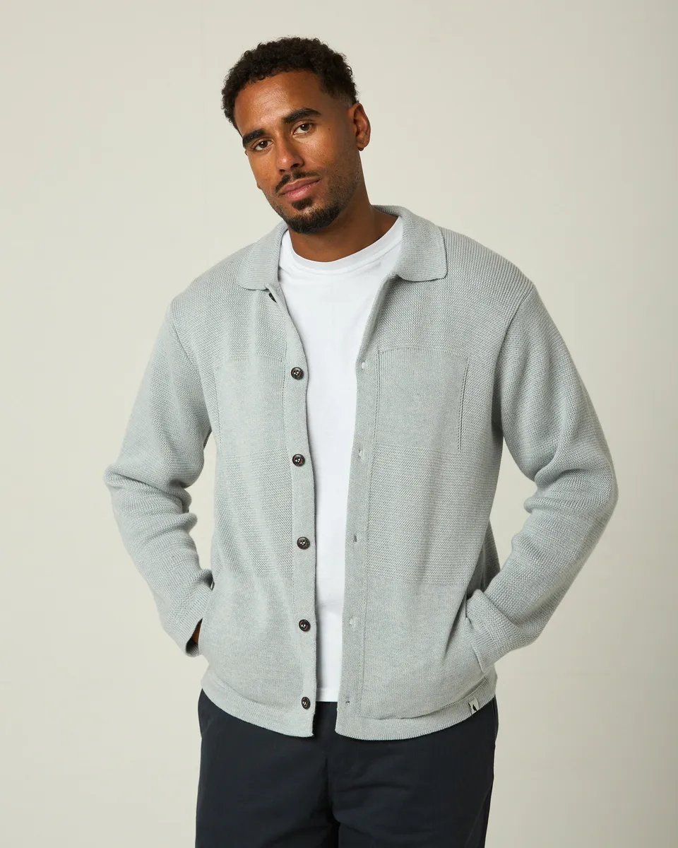 Peregrine Compton Knitted Shirt Strickhemd Washed Denim Boxy Fit