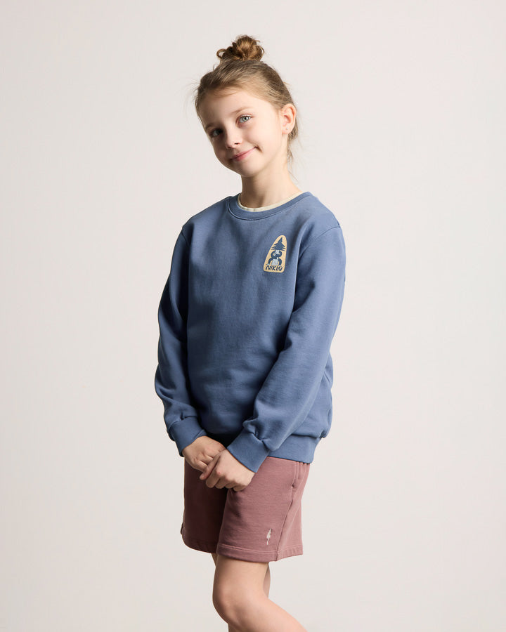 NIKIN TreeSweater Anniversary Kids Pullover Slate Blue Bio-Baumwolle