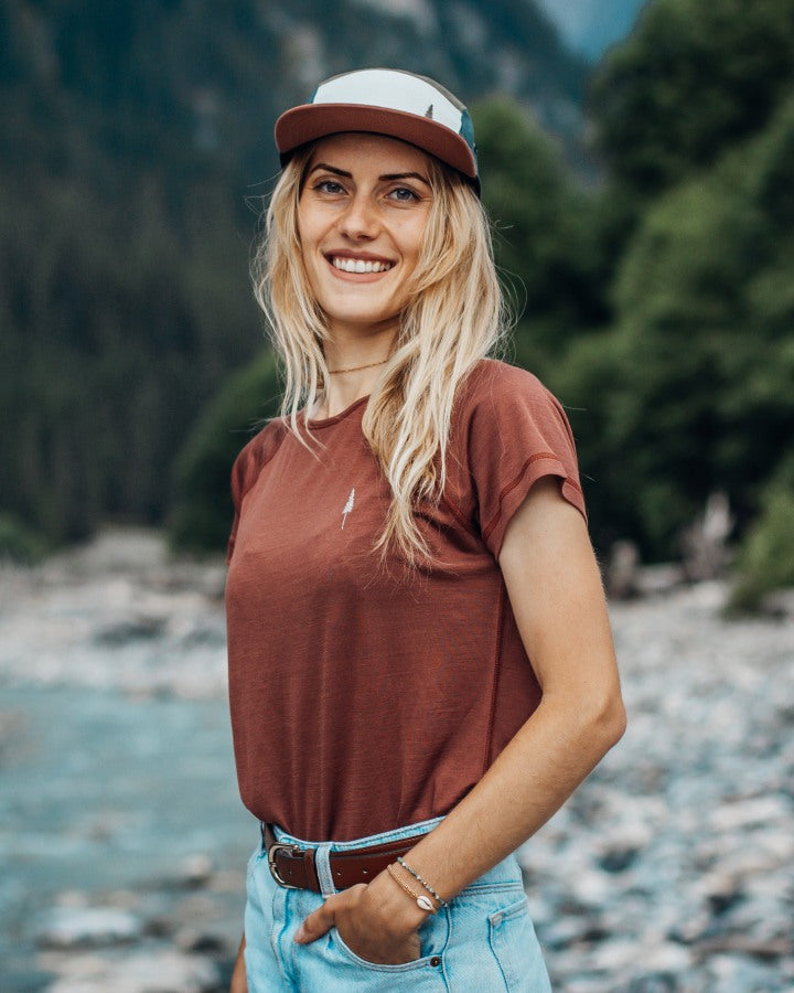 NIKIN TreeShirt Wool Women Tuscan Red Mel T-Shirt Merinowolle