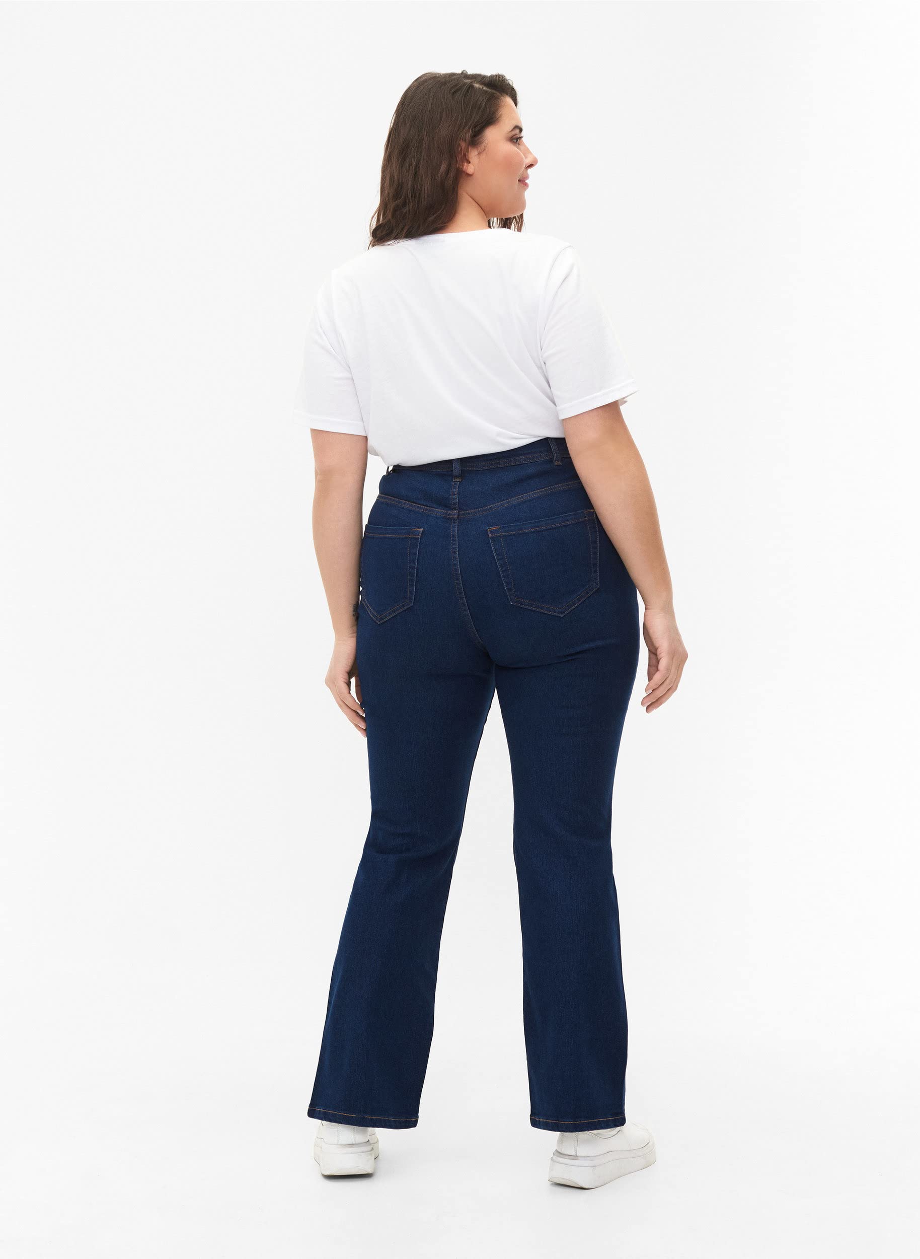 Zizzi Flash Jeans Bootcut Damen 42W/32L Blue Denim