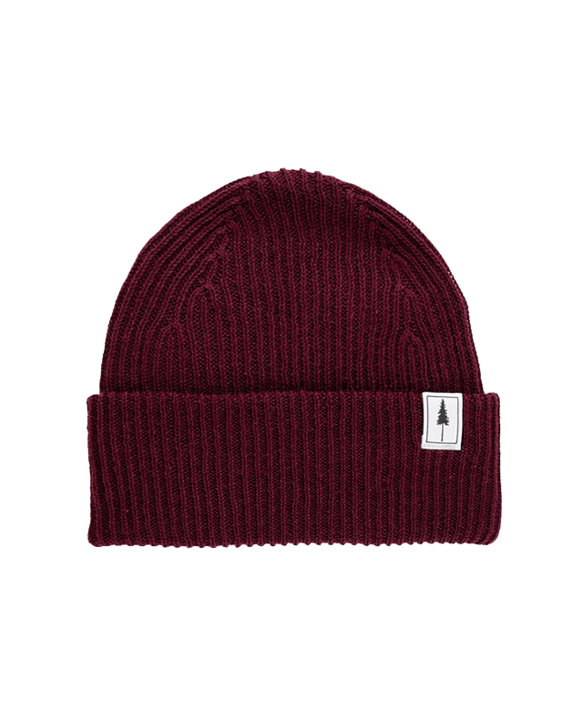 NIKIN Treeanie Ribbed Mütze Bordeaux Baumwolle-Mix One Size