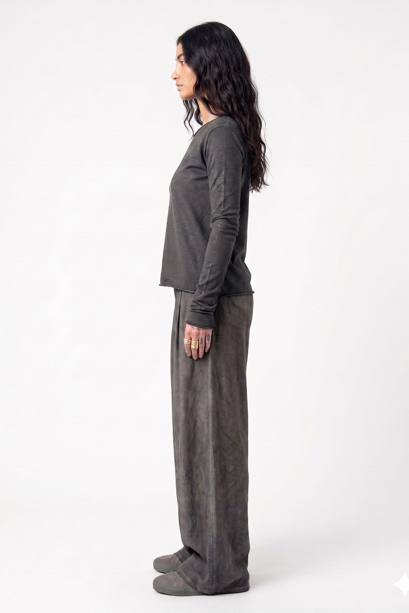 Sanctamuerte T-Shirt Manica Lunga Langarmshirt Crop Baumwolle