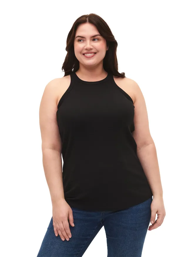 Zizzi Ripp Tanktop Baumwolle Top Große Größen