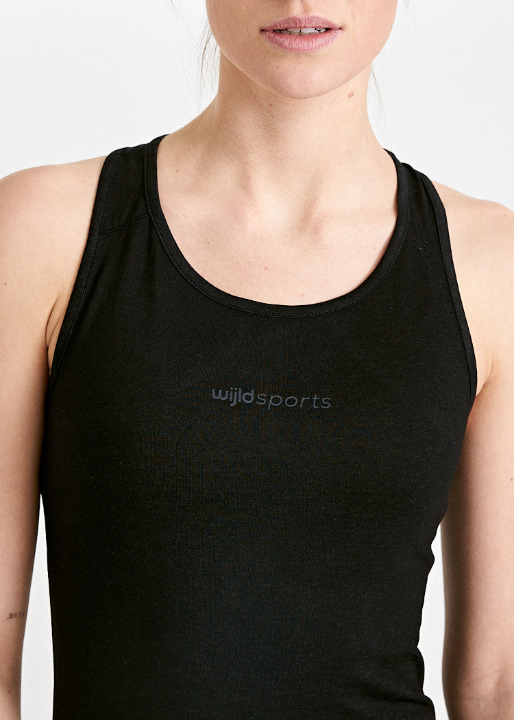Wijld Marga Sport-Top Damen Schwarz-Grau Lyocell