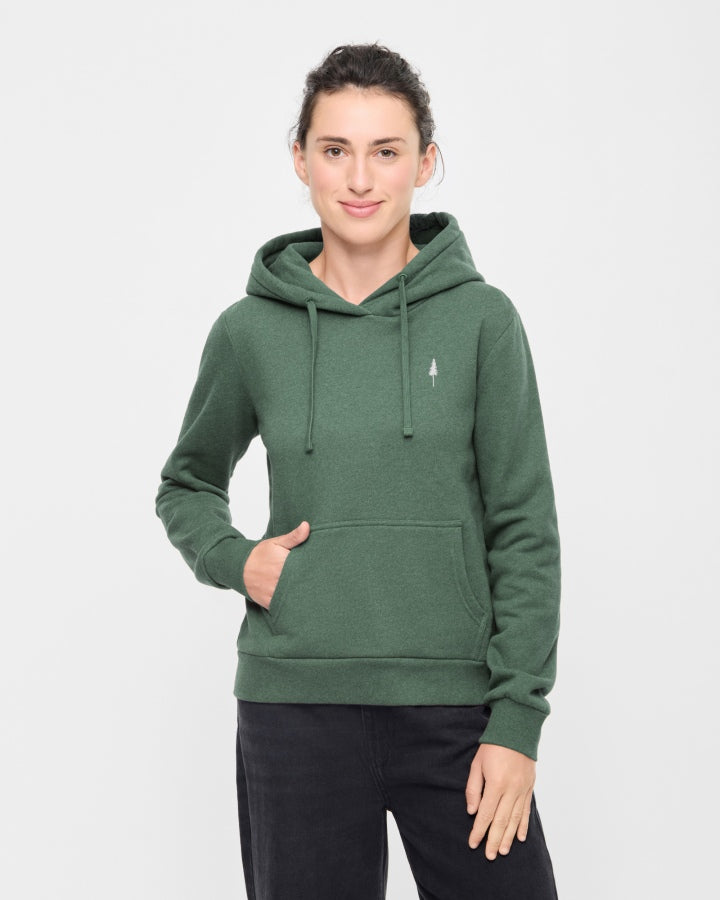 NIKIN TreeHoodie Women Olive Mel Hoodie Bio-Baumwolle