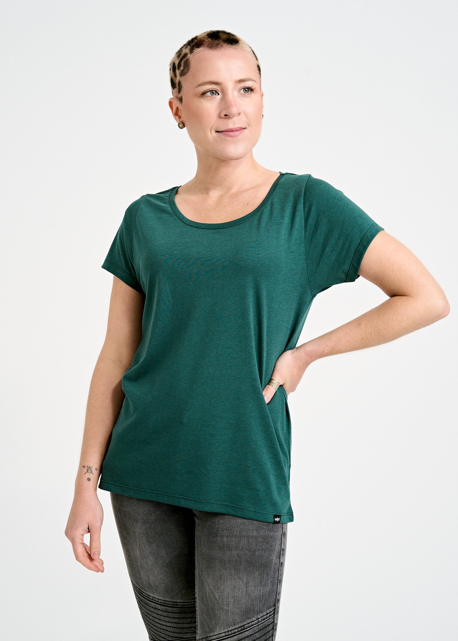 Wijld Lena Woodshirt Damen Sea Moss T-Shirt Lyocell