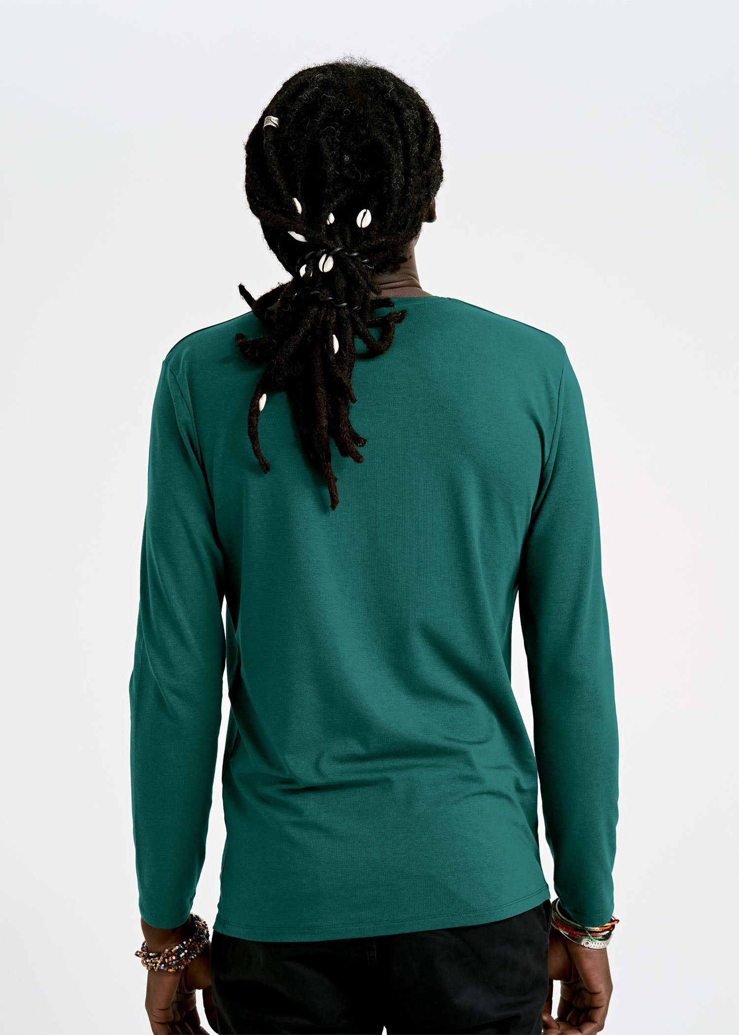 Wijld David Sea Moss Langarmshirt Herren grün anliegend