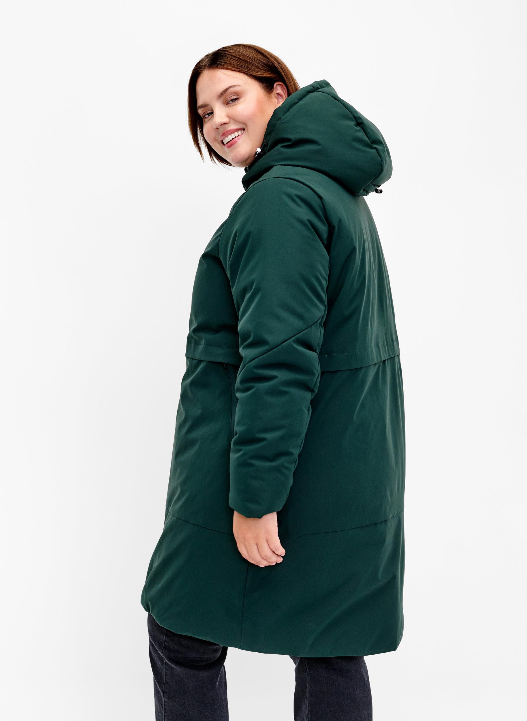 Zizzi Winterjacke Kapuze A-Form Wasserdicht Große Größen