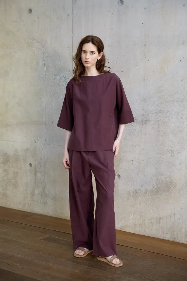 Christiane Strobel MAJA Bundfaltenhose Damen Beerenton Lyocell