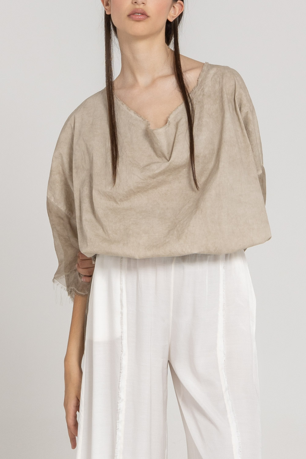Sanctamuerte Pantaloni Palazzo Hose Viskose Satin Weit