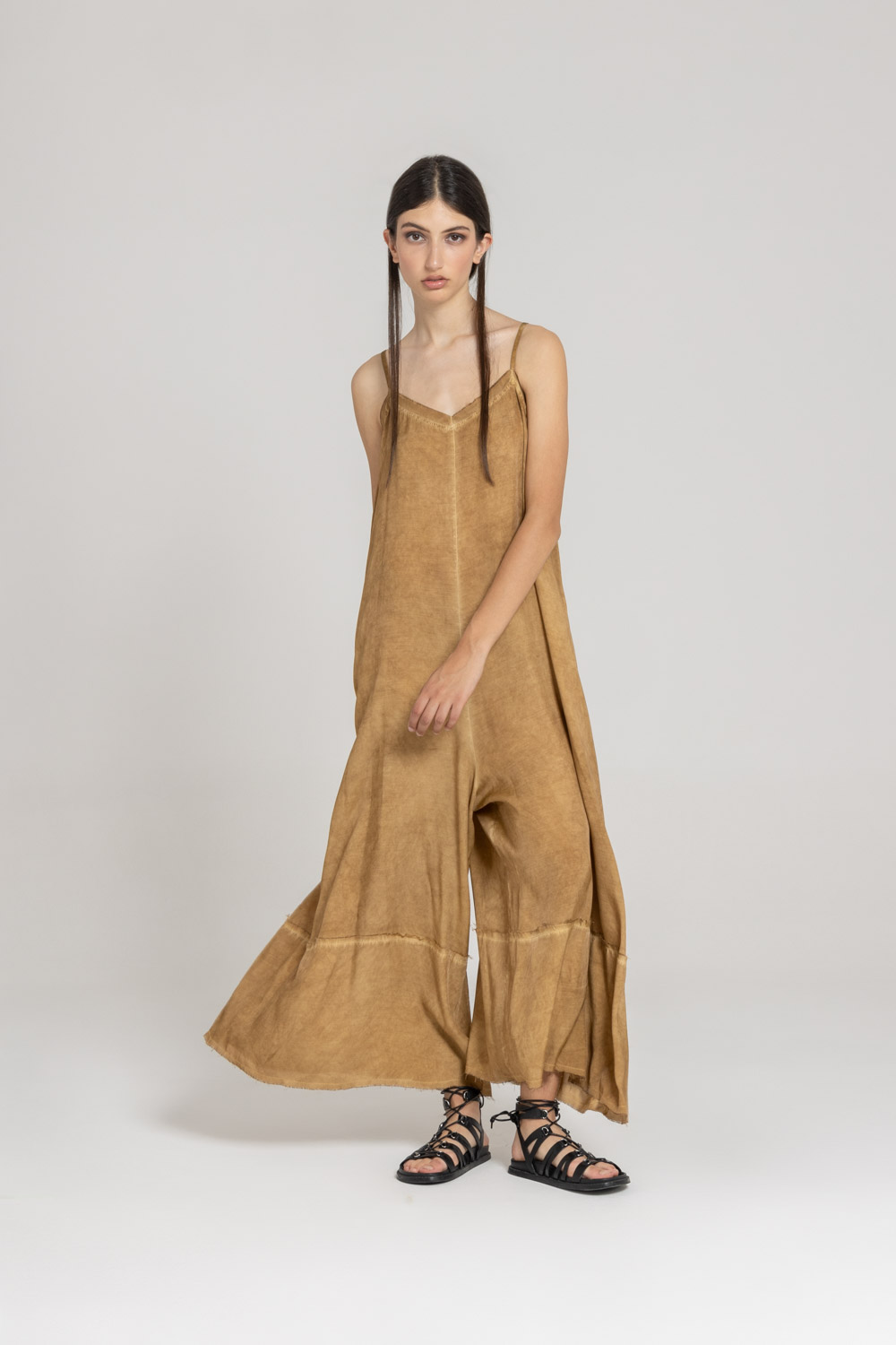 Sanctamuerte Abiti Salopette Raso Kleid Viskose-Satin Weit