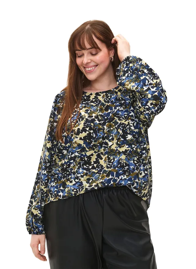 Zizzi Blouses & Shirts Bluse Puffärmel Rundhals locker
