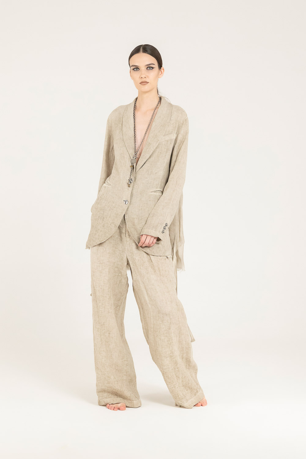 Sanctamuerte Capispalla Blazer Loose Blazer Leinen locker