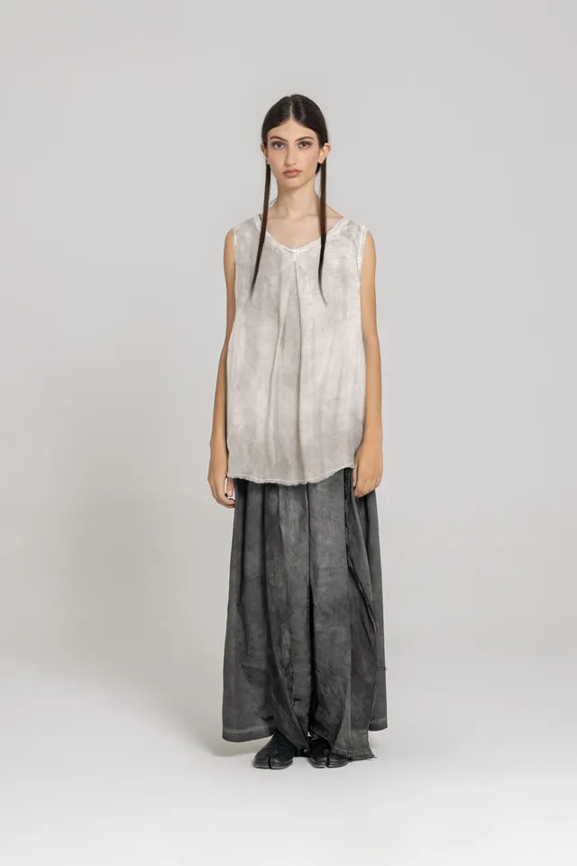 Sanctamuerte Top Tank Top Girocollo Musselin Baumwolle