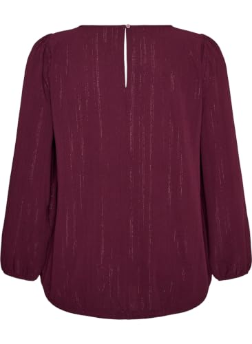 Zizzi Bluse Glitzer Langarm Rundhals Große Größen