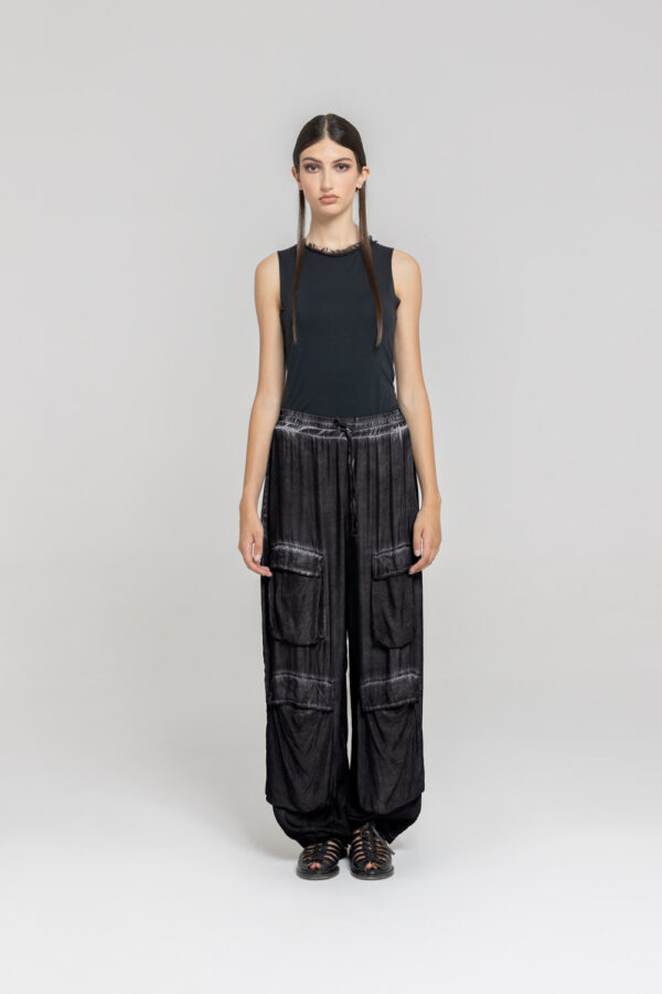 Sanctamuerte Pantaloni Cargo Hose Loose Fit mit Kordelbund