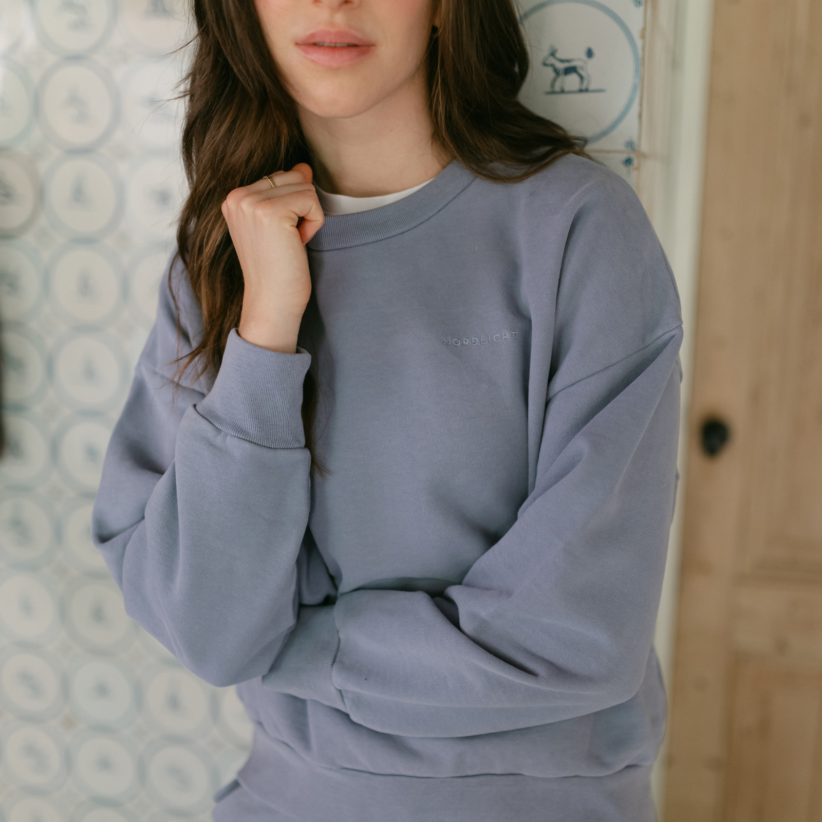 NORDLICHT Jonna Sweater Blau Bio-Baumwolle warm