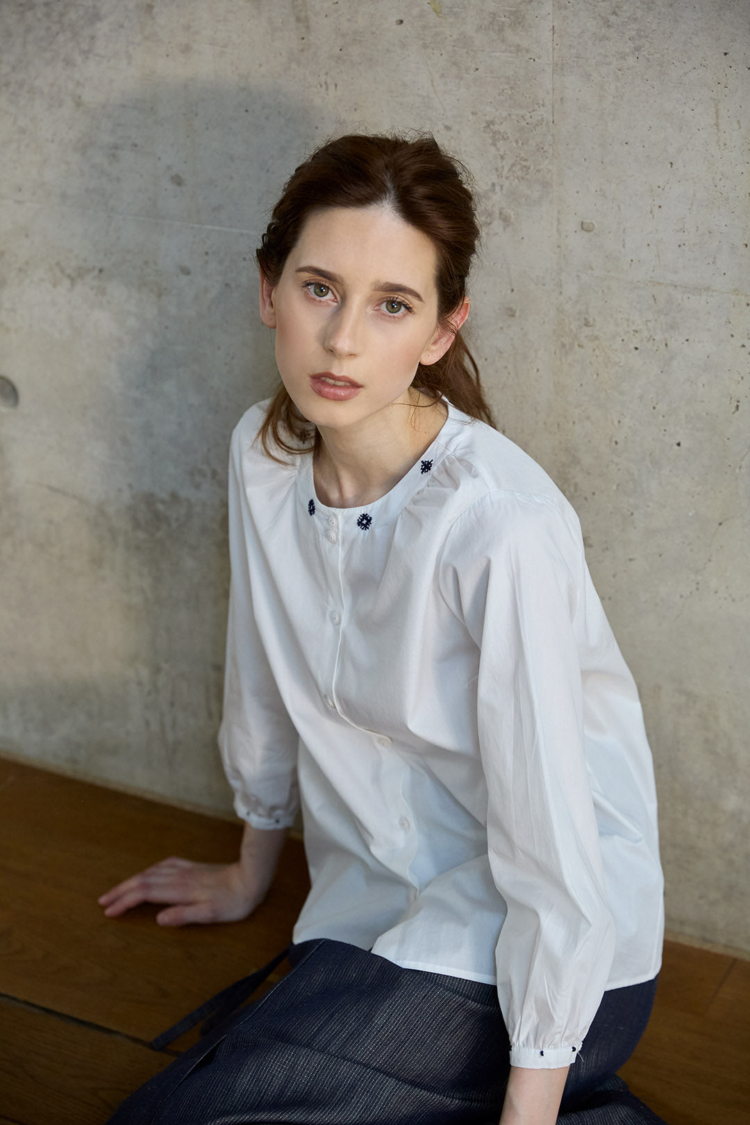 Christiane Strobel Oberteile VIOLA Bluse Bio-Baumwolle Stick
