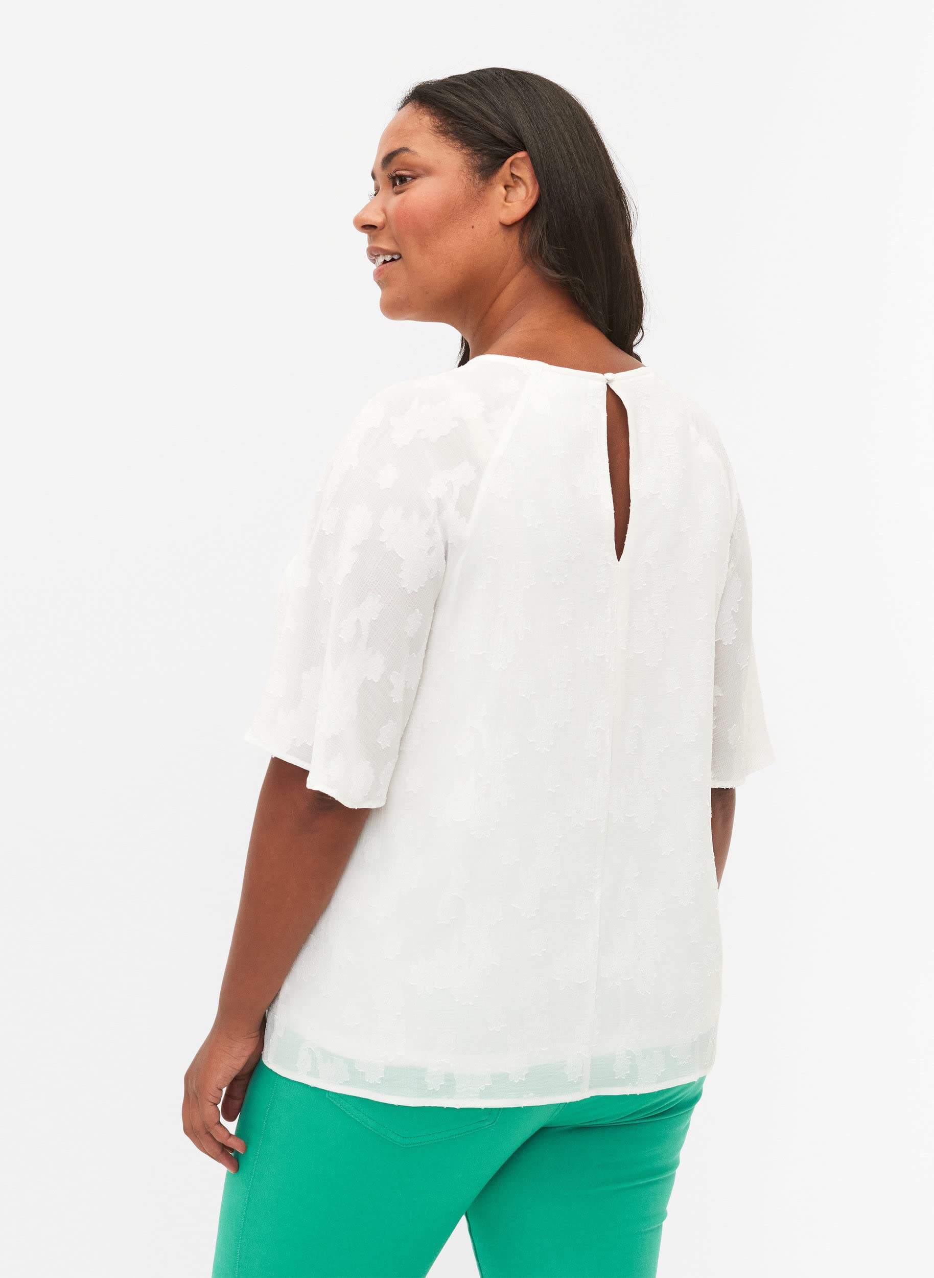 Zizzi Blouses Bluse Kurze Ärmel Struktur Bluse