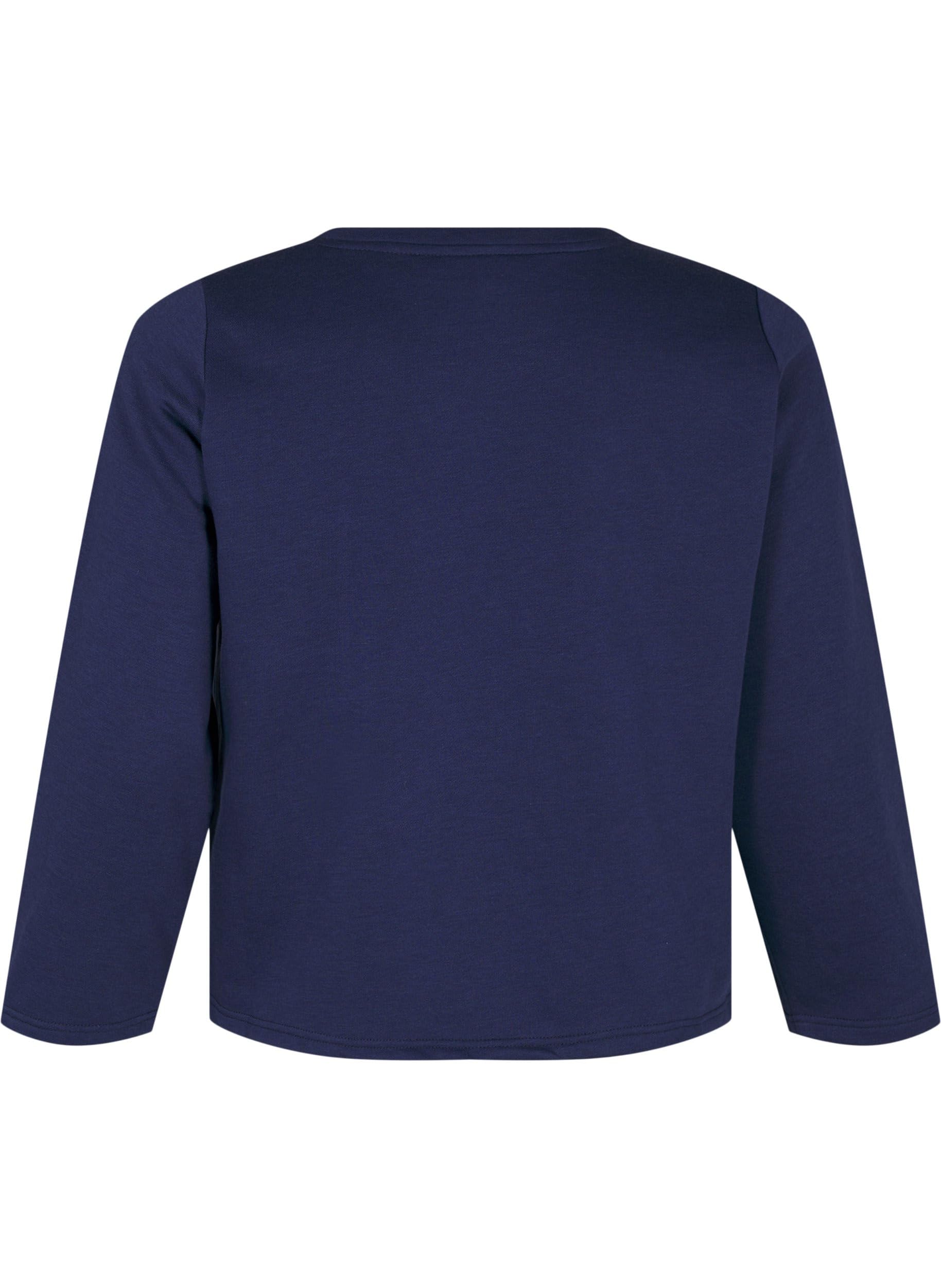 Zizzi Sweats Sweatshirt Perlen Rundhals große Größen