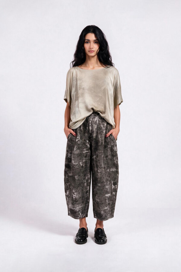Sanctamuerte Pantaloni Pantalone Floreale Grigio Hose Balloon Grau