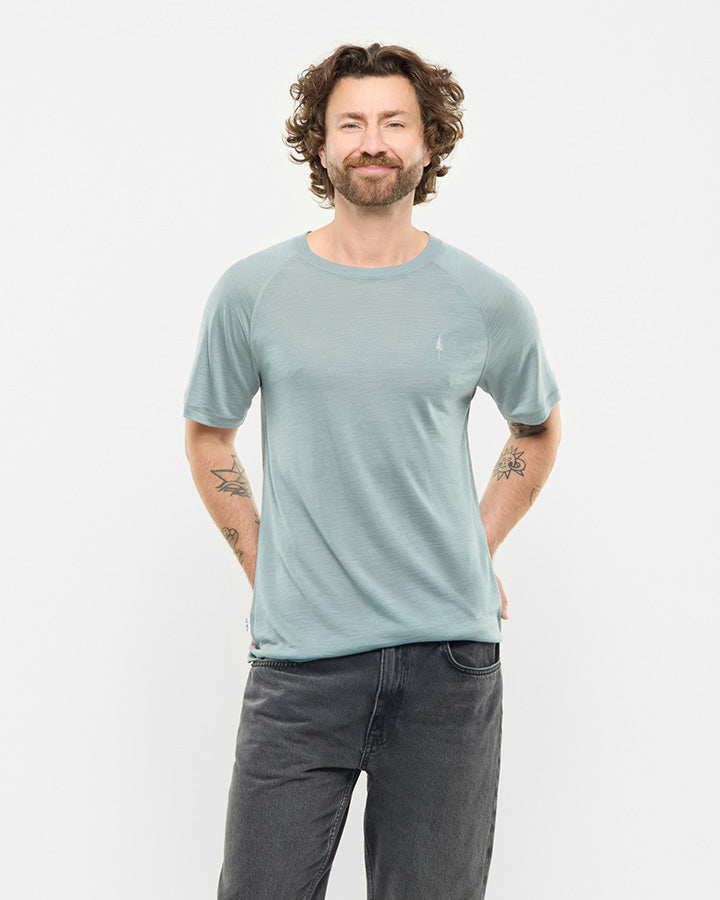 NIKIN TreeShirt Wool T-Shirt Elemental Blue Mel Merinowolle
