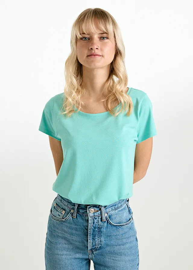 Wijld Woodshirt Lena Damen T-Shirt Pool Blue Lyocell