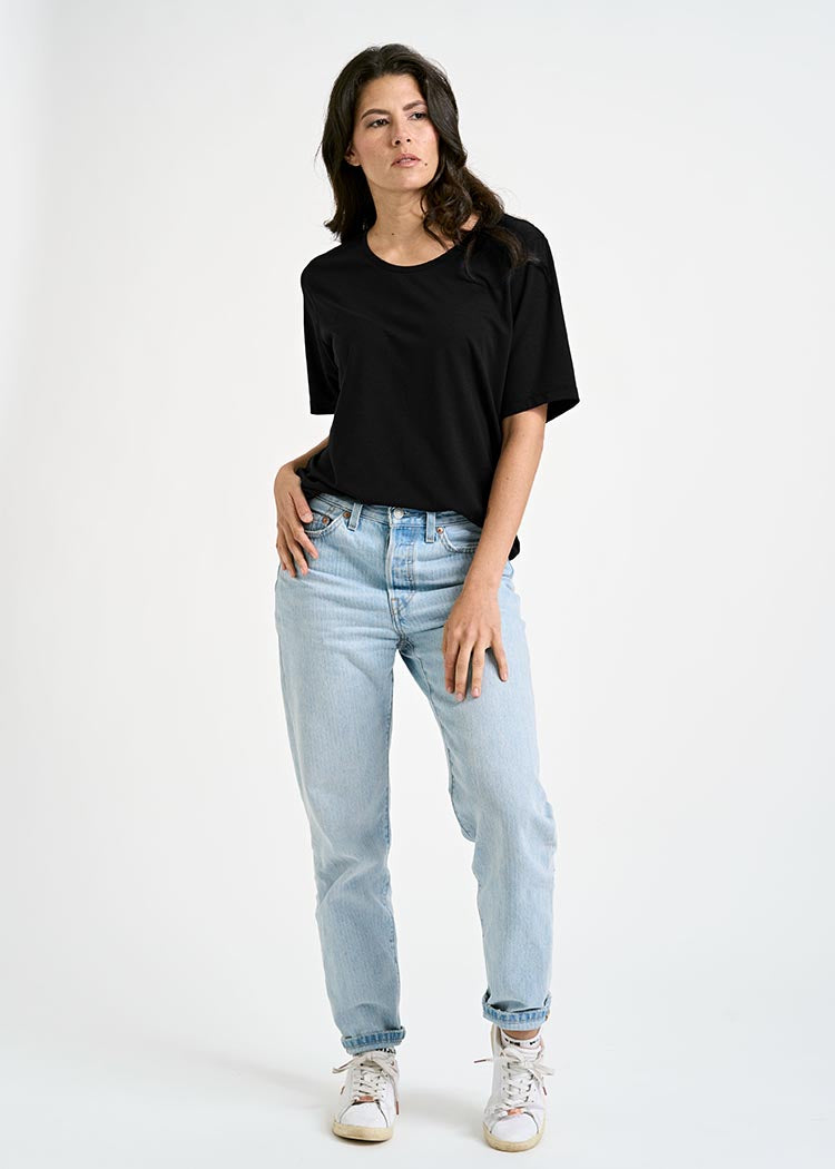 Wijld Tilda Black WoodShirt Damen Lyocell Basic