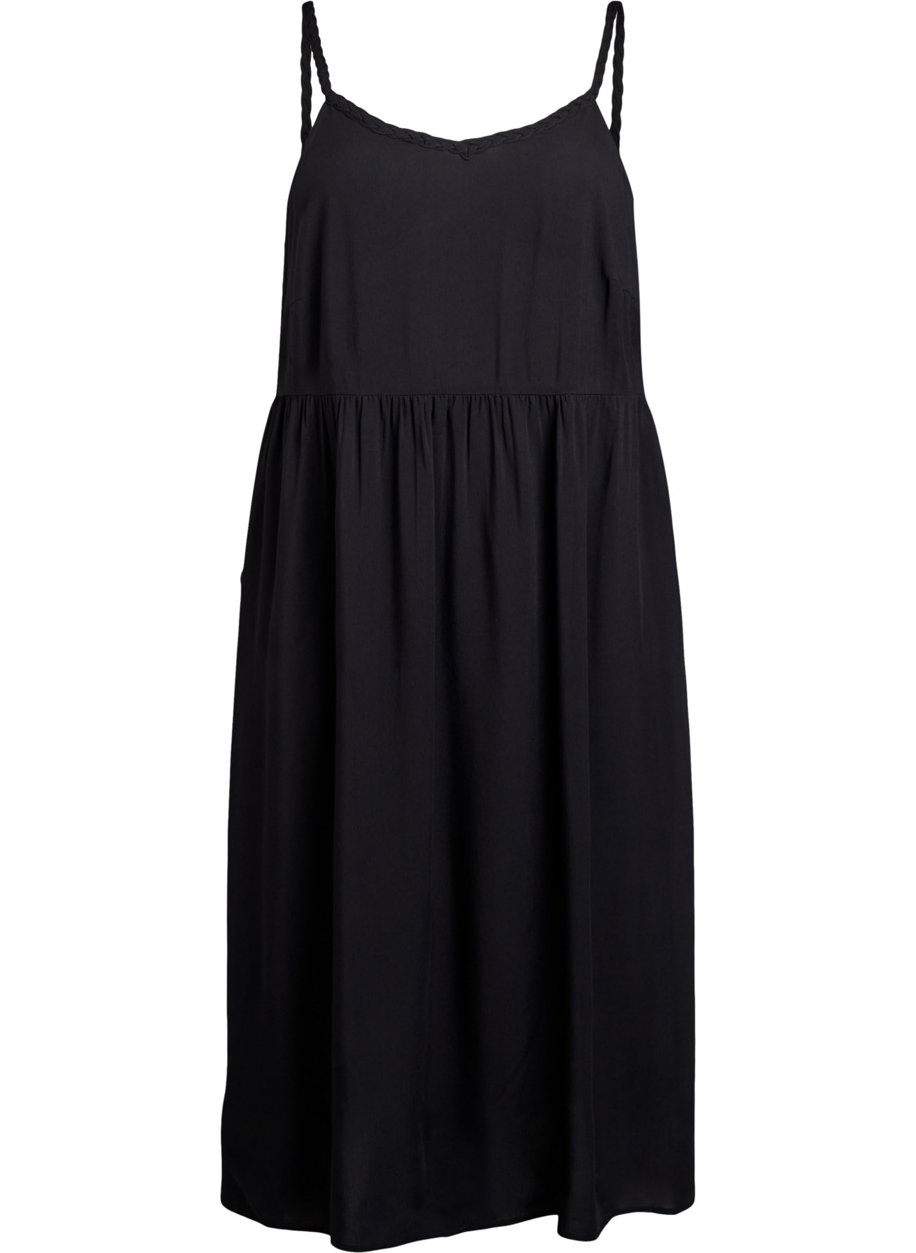 Zizzi Dresses Trägerkleid Midi Viskose Print V-Ausschnitt 42-60