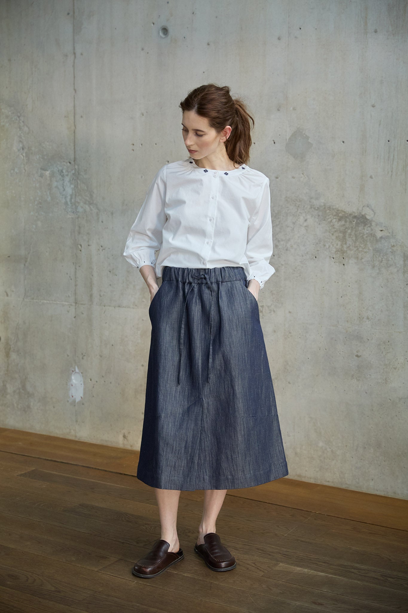 Christiane Strobel Oberteile VIOLA Bluse Bio-Baumwolle Stick
