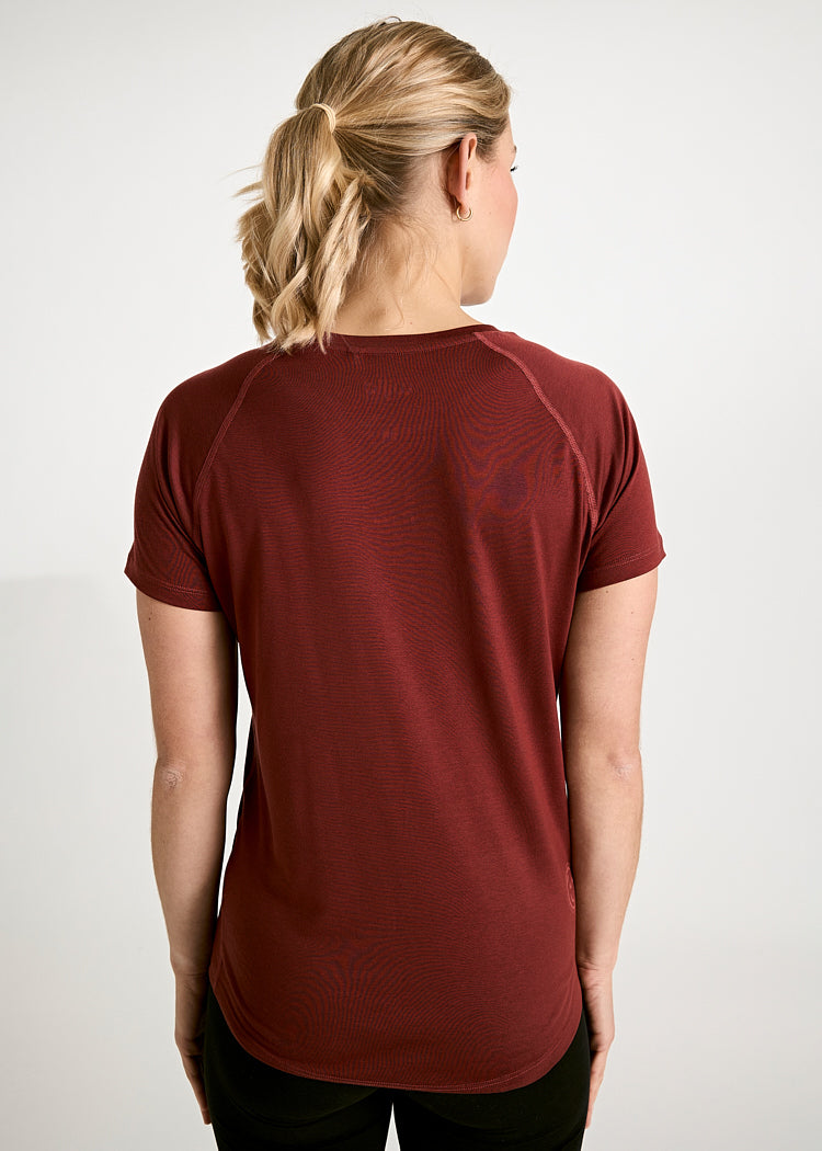 Wijld Fanny Damen Sportshirt Dark Red Lyocell-Recycling