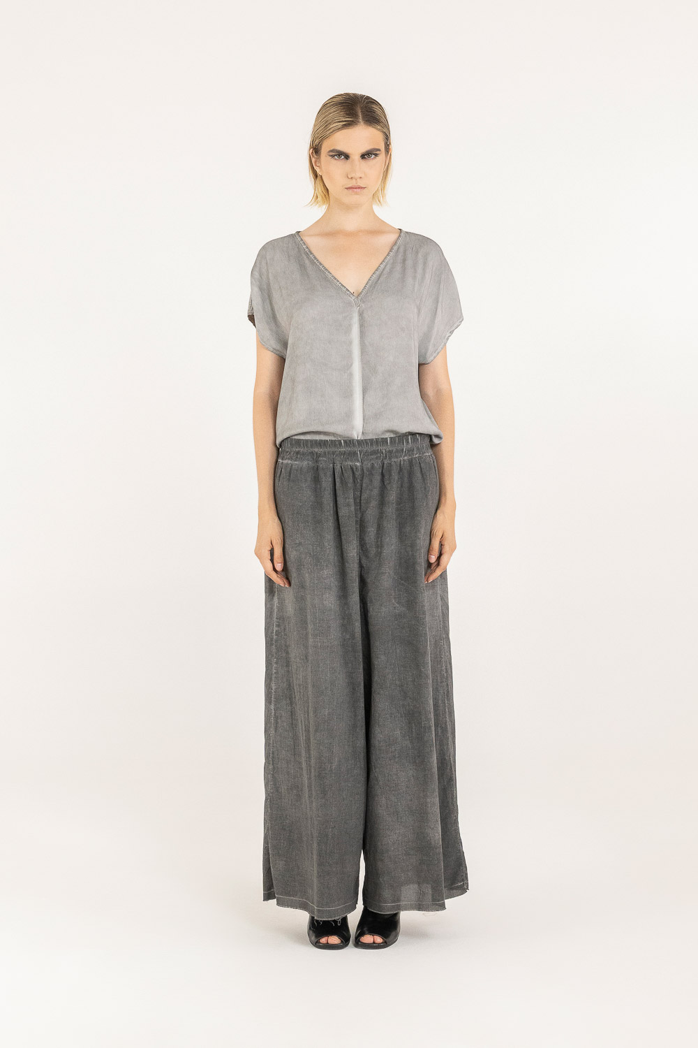 Sanctamuerte Pantaloni Palazzo Hose Baumwolle Seide