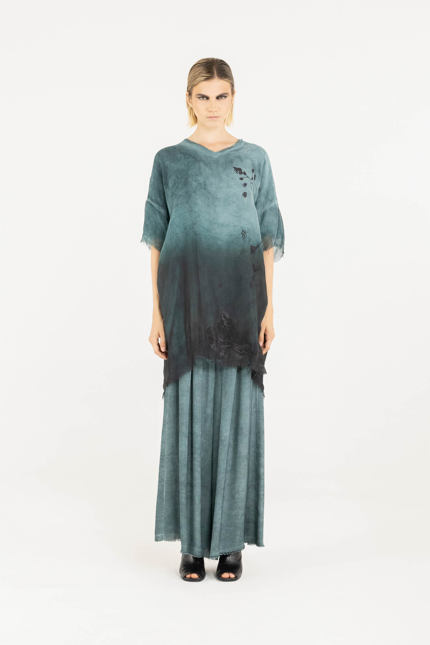 Sanctamuerte T-Shirt Tshirt Dress Kleid Viskose-Seide