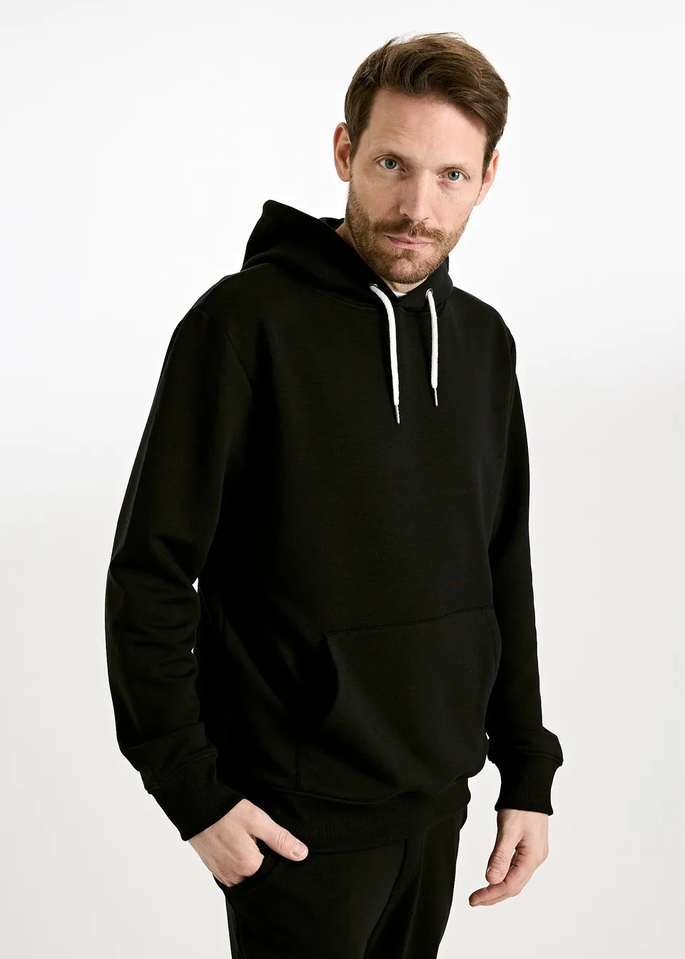 Wijld Andy Black Herren Hoodie aus Holz mit Tasche