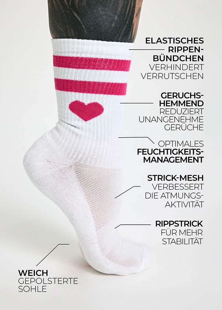 Wijld Woodsocks Tennissocken Heart White Lyocell