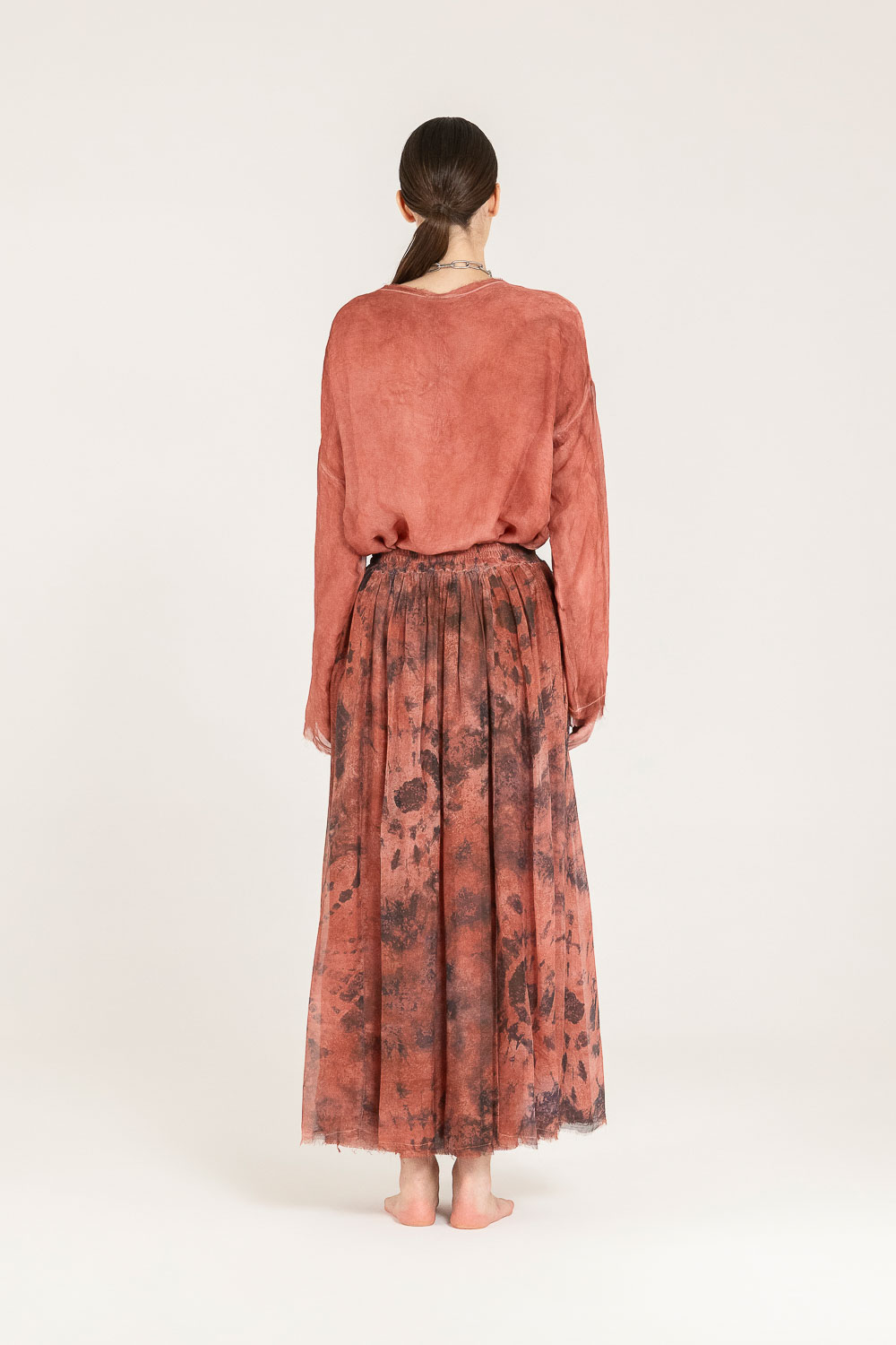 Sanctamuerte Gonne Rock Tie-Dye Viskose-Seide