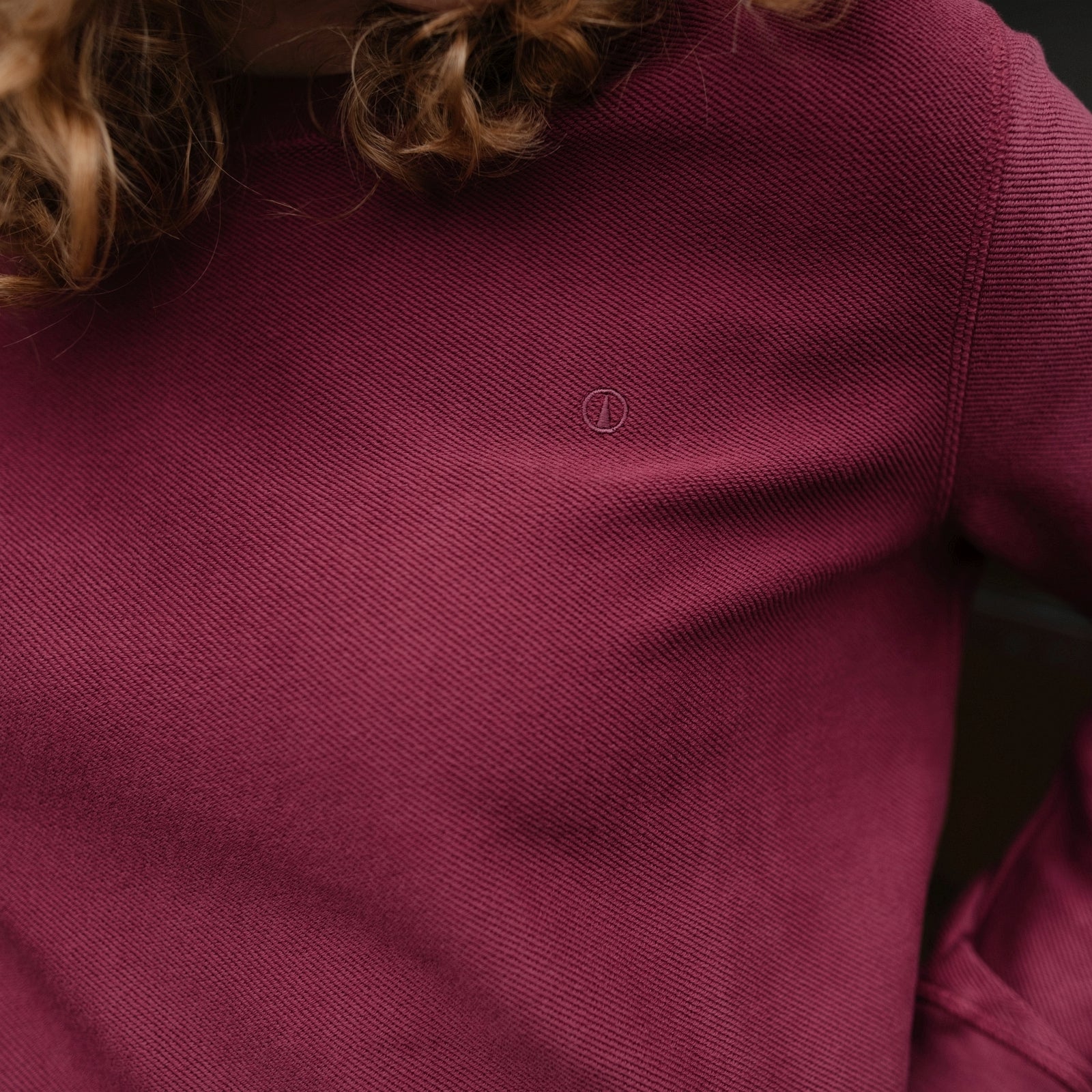 NORDLICHT Sanna Sweater Rot M Bio-Baumwolle Struktur
