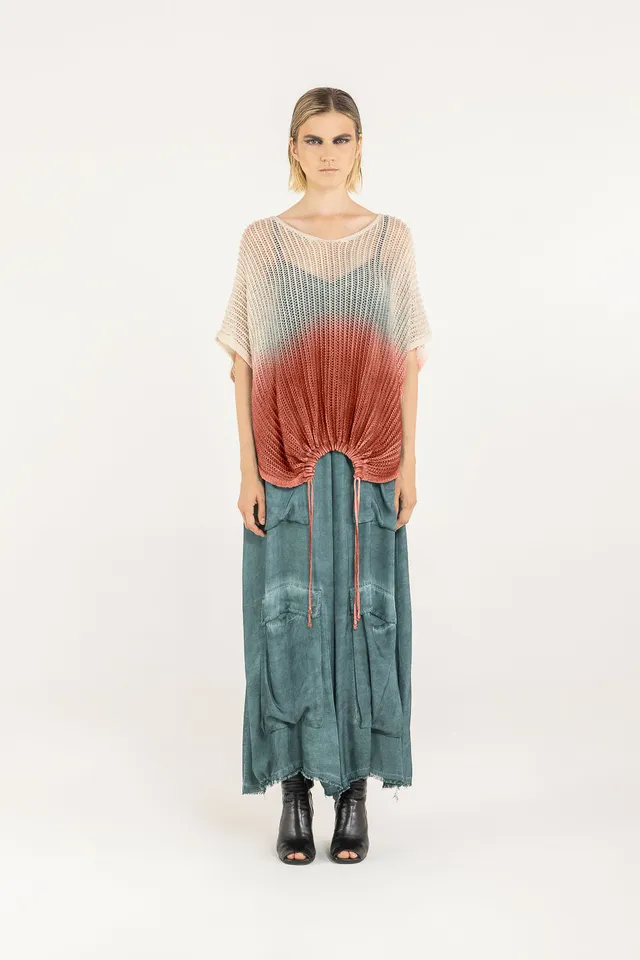 Sanctamuerte Maglieria Netz Pullover V-Ausschnitt
