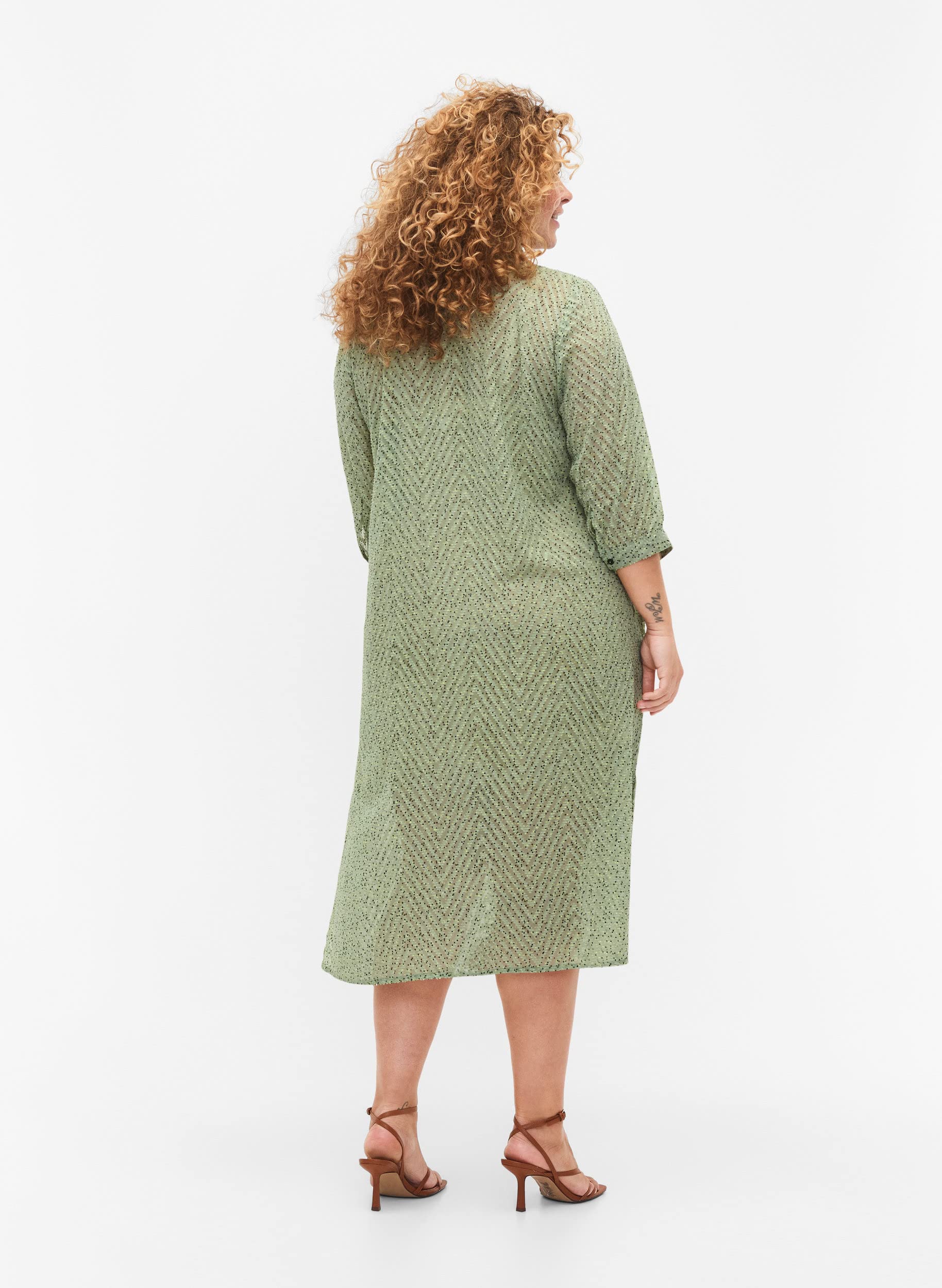 Zizzi Dresses Hemdkleid 3/4 Arm Dots