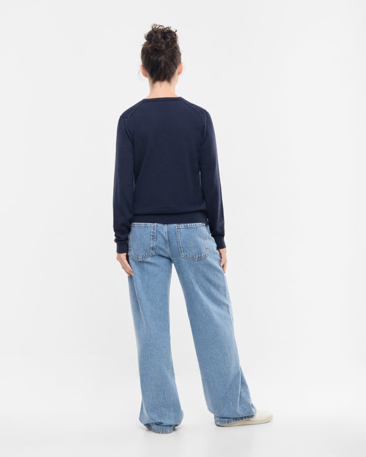 NIKIN TreePullover Merino Wool Damen Pullover Dunkelblau