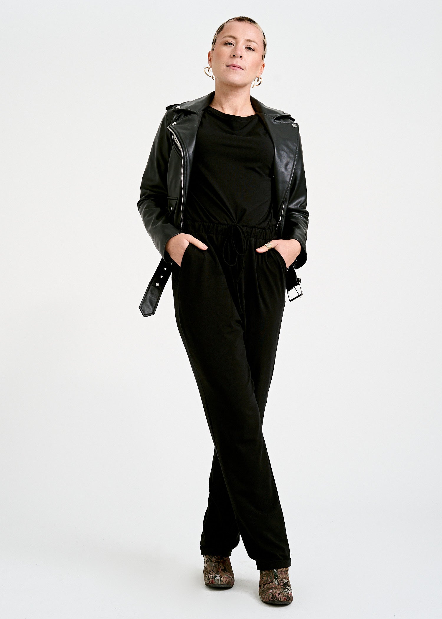 Wijld Jersey Jumpsuit Ruth Black Damen Overall Elasthan