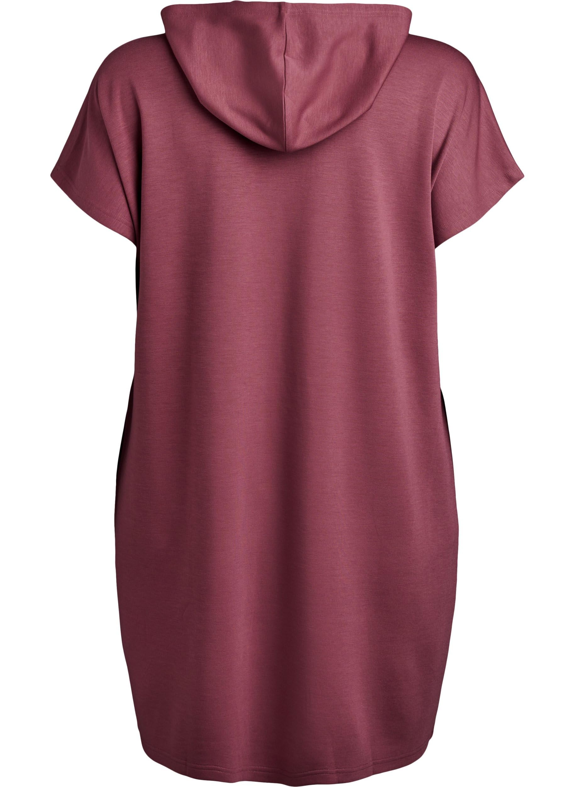 Zizzi Dresses Sweatkleid Kapuze Taschen Modal große Größen