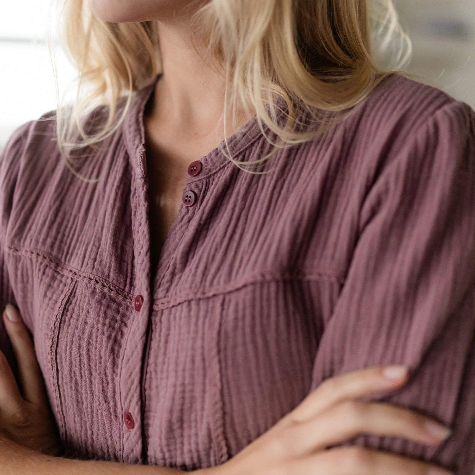 Nordlicht Emi Musselin Bluse rosa aus Bio-Baumwolle