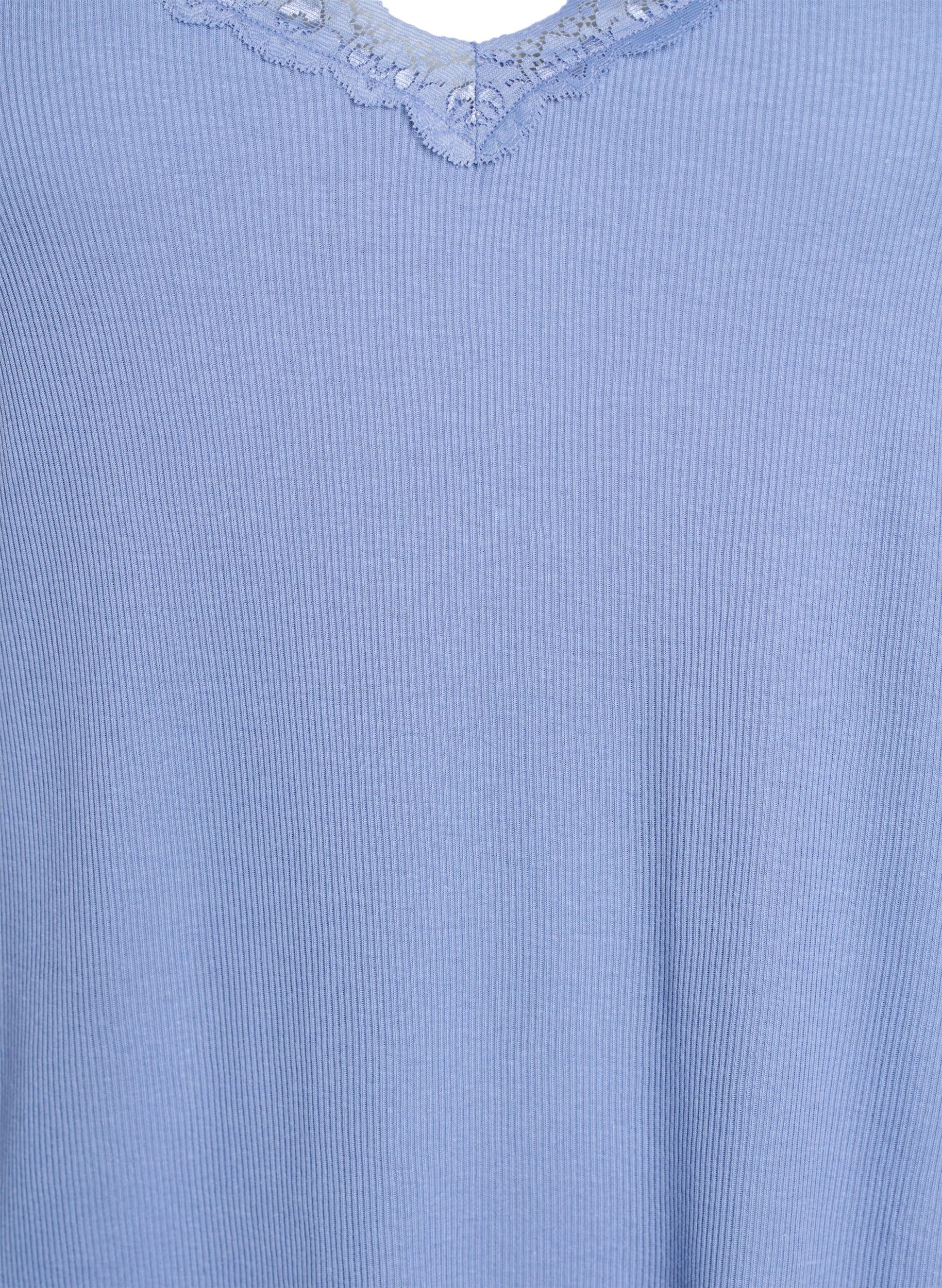 Zizzi Nachthemd Damen Spitze Baumwolle Modal Gr.42-60