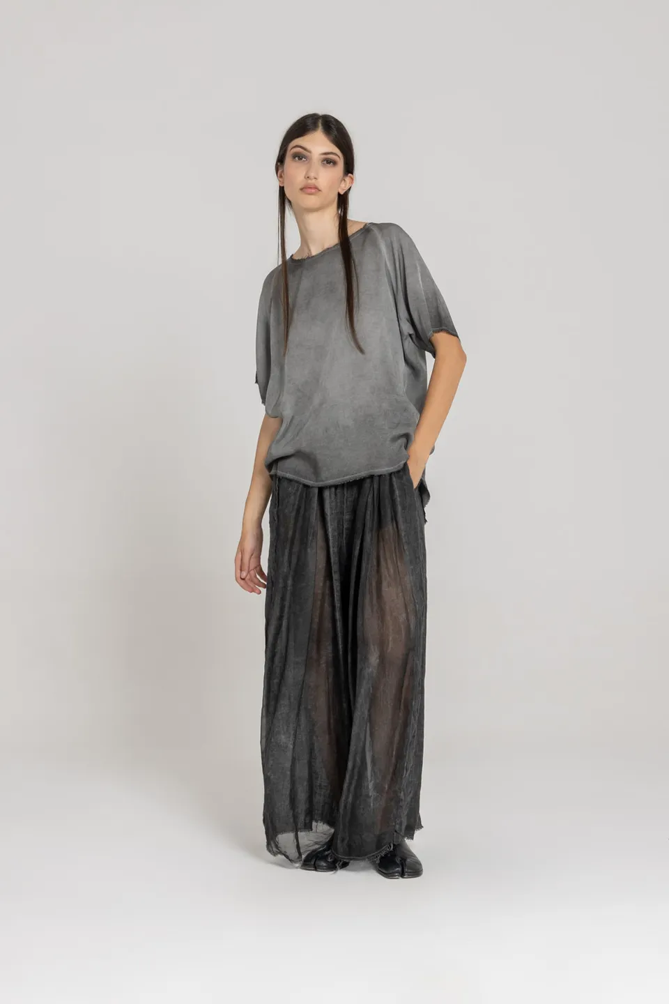 Sanctamuerte T-Shirt Over T-Shirt Kurzarm Viskose-Satin