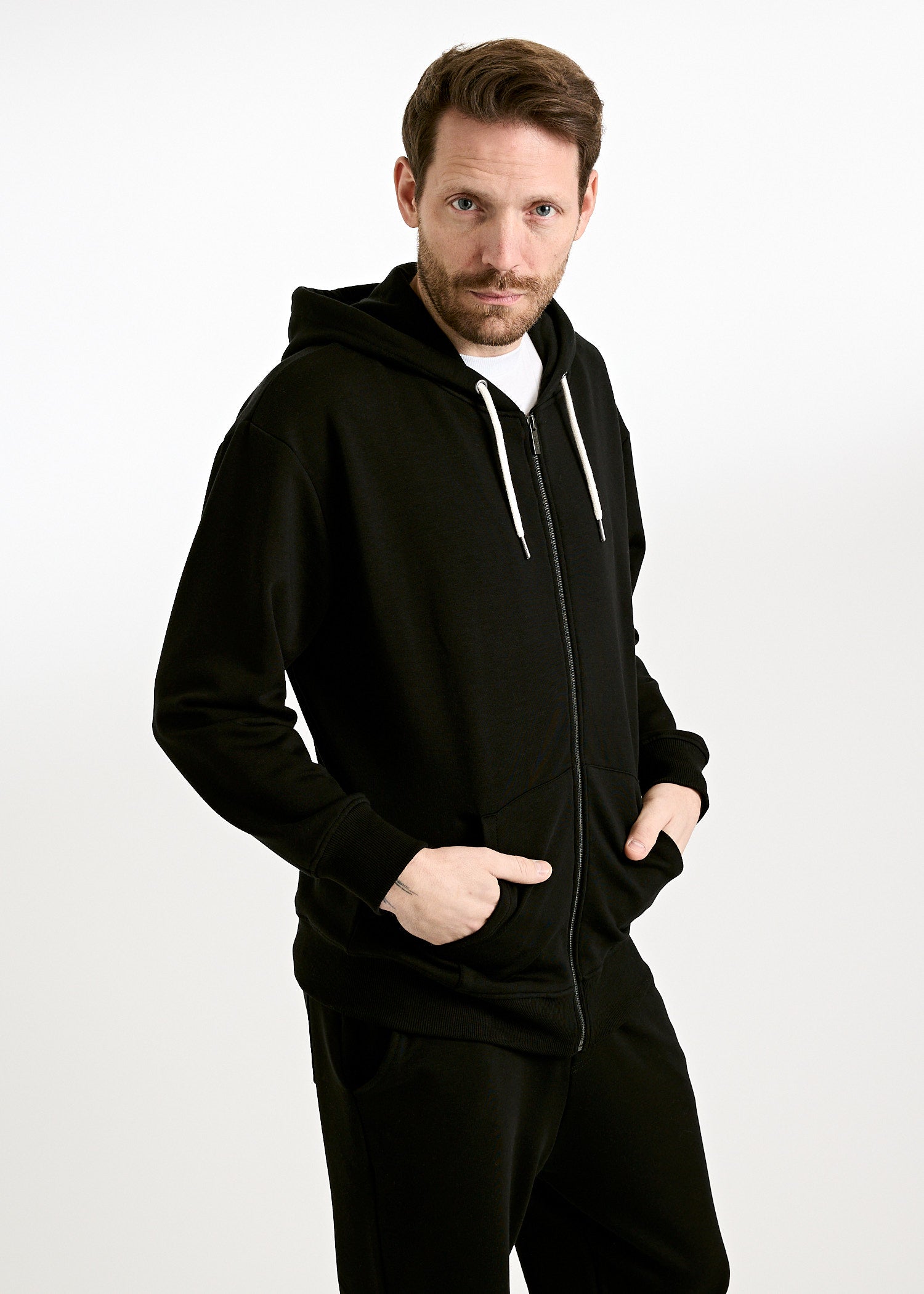 Wijld Jonas Herren Sweatjacke Schwarz Bio-Baumwolle Gr. L
