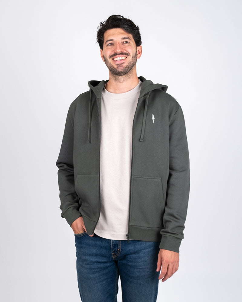NIKIN TreeHoodie Jacket Hoodie Ash Green Bio-Baumwolle