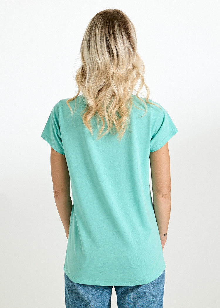 Wijld Woodshirt Lena Damen T-Shirt Pool Blue Lyocell